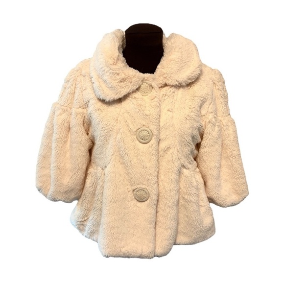 Vintage Y2K Cream Faux Fur Lined Jacket Cropped length by Forever size Small - Picture 8 of 14